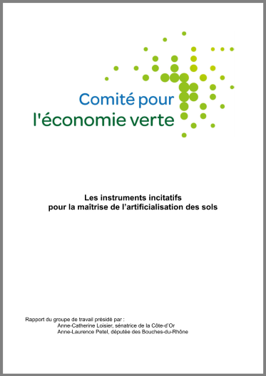 Couverture du rapport : "Les instruments incitatifs pour la maîtrise de l’artificialisation des sols"
